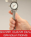 Starrett Dial Slide Calipers deliver quick, precise inside and outside measurements from 0 to 6 inches with.001 inch graduations