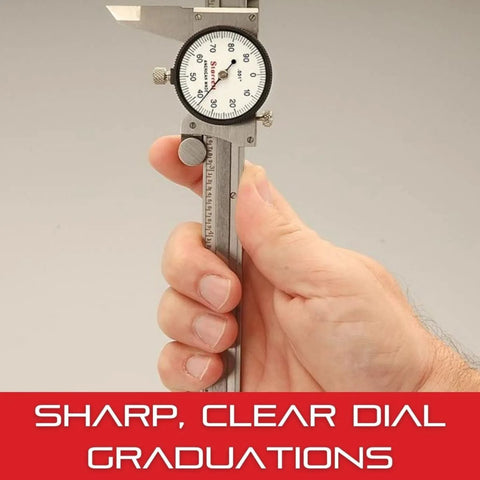 Starrett Dial Slide Calipers deliver quick, precise inside and outside measurements from 0 to 6 inches with.001 inch graduations