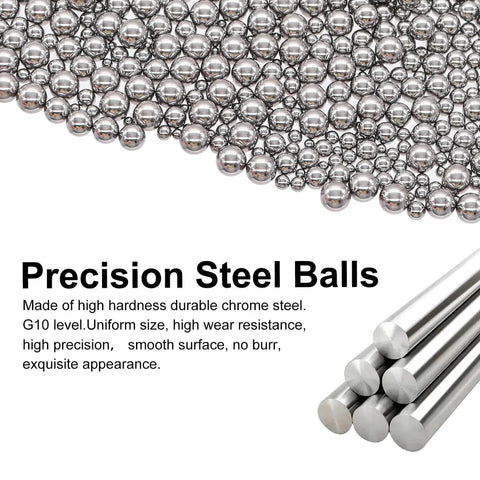 490Pcs Bicycle Bearing Balls Kit Six Sizes Precision Chrome Steel Balls Assortment Mixing Kit For Bicycle Bearings
