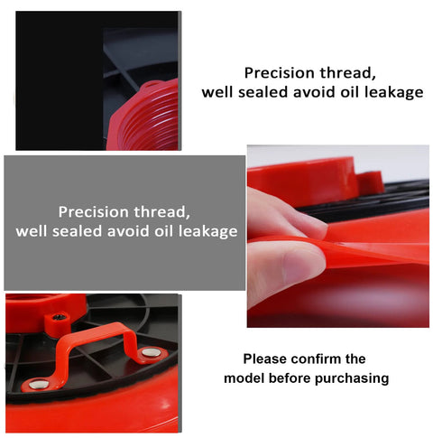 600cc Universal Car Grease Oil Suction Plate With Leakproof Silicone Cup in red, showcasing precision thread and sealing features.