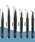 Six Piece Precision Tweezers Set With Anti Static Stainless Steel Construction For Electronics PCB Repair Jewelry Making