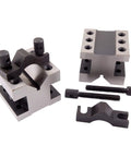 Pro Grade Precision V-Block And Clamp Set, 4-1/8 In L, 4-1/8 In W, 3-1/16 In H, Matched Pair With 90 Degree Vee Blocks, Hardened To RC58-60
