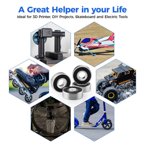 Set Of 30 Premium 608 2RS Ball Bearings With Double Rubber Seals For Ultra Smooth Rotation And Long Lasting Durability in DIY projects