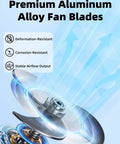 Premium aluminum alloy fan blades illustration for 8 Inch Shutter Exhaust Fan With 760 CFM High Speed Wall Mounted Ventilation