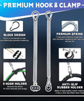 Premium hook and clamp components for 12 Ft 3 In 1 Semi Truck Air Lines Kit With 7 Way ABS Electric Power Cord And Two 20 Inch Tender Springs
