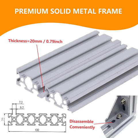 Mecanum Wheel 4WD Metal Robot Car Chassis Learning Kit with DC Encoder Motors, showing premium solid metal frame with 20mm thickness.