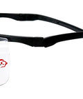 Duarte Premium Over Glasses Safety Eyewear With Anti Fog Lenses ANSI Z87.1 side view showing black frames and clear lenses
