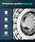 Close-up of a premium quality bearing showcasing its inner and outer rings, designed for low noise and high loading features.