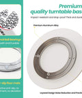 Premium quality base of 23.6 inch sintered stone lazy susan turntable in white, with durable internal ball bearings.