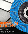 Close-up of 40 Grit Zirconia Flap Discs 4.5 Inch T27 for Angle Grinder showing textured zirconia abrasive surface