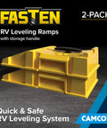 FasTen Premium RV Leveling Ramp Set With Handle Nesting Ramps For Easy Storage 2 Pack