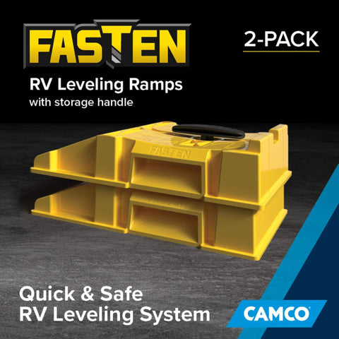 FasTen Premium RV Leveling Ramp Set With Handle Nesting Ramps For Easy Storage 2 Pack