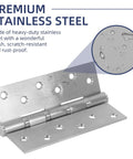 Six Pack Ball Bearing Door Hinges With Square Corners 6 X 4 Inch Heavy Duty Stainless Steel Hinges in Brushed Nickel Finish