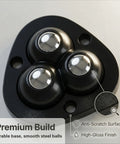 Close-up of 4 Pack Self Adhesive Swivel Caster Wheels With 20 Lb Load Per Wheel Low Profile Mobility Rollers For Furniture And Storage Bins