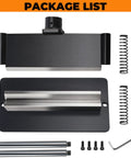 12 Inch Press Brake Attachment For 12 To 20 Ton Hydraulic Presses package contents with springs, screws, rods, and wrench