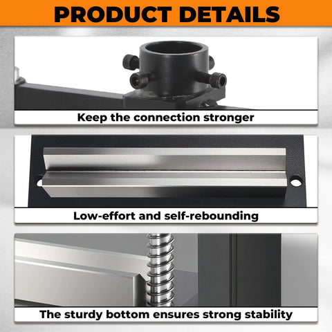 Close-up of durable steel construction on 12 Inch Press Brake Attachment For 12 To 20 Ton Hydraulic Presses with adjustable bend features.