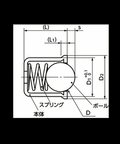 Technical diagram of PPR-12 NBK Press-Fit Ball Plunger Type made in Japan for smooth motion and stable alignment, 1-pack automation use.