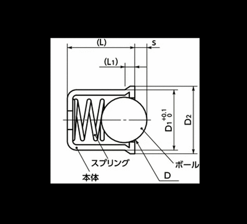 Technical diagram of PPR-12 NBK Press-Fit Ball Plunger Type made in Japan for smooth motion and stable alignment, 1-pack automation use.