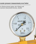 Close-up of pressure gauge on Hydraulic Pressure Test Pump, 2.5Mpa 25KG Manual Hydraulic Water Pressure Test Pump for pipelines.
