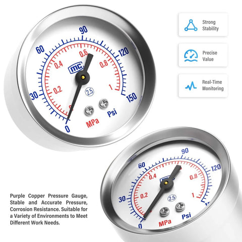 Pressure gauge for Three In One Oil Air Regulator Filter With Lubricator Cup And Automatic Drain For Air Tools System