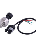 High-Accuracy 0-100 PSI Pressure Sensor Transducer With 1/8-27 NPT Thread, 316 Stainless Steel Housing and wiring harness