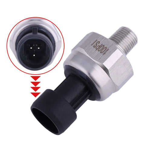 High-Accuracy 0-100 PSI Pressure Sensor Transducer With 1/8-27 NPT Thread, 0.5-4.5V Output, 316 Stainless Steel Housing close-up view