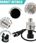 0-200 Psi Pressure Transducer Sensor With 1/8 Inch NPT 316 Stainless Steel Thread And Harness Connector For Oil Fuel Systems