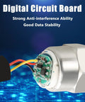 Ultra Accurate 1000 PSI Pressure Transducer Sensor With Connector Harness for Oil Water Fuel Air, digital circuit board exposed.