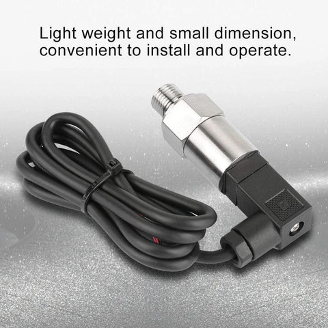 Side view of Industrial Pressure Transducer With 4-20mA Output And G1 Quarter Inch Thread, compact design with cable, 0 to 1 MPa range