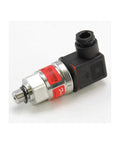 Industrial pressure transmitter 0-150 PSI for hydraulic and HVAC, 4-20 mA output, robust design for harsh environments.