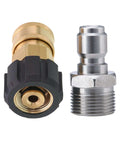 Pressure Washer Adapter Three Eighth Inch Quick Connect Kit M22 14mm To M22 Fitting For 5000 PSI High Pressure Cleaners