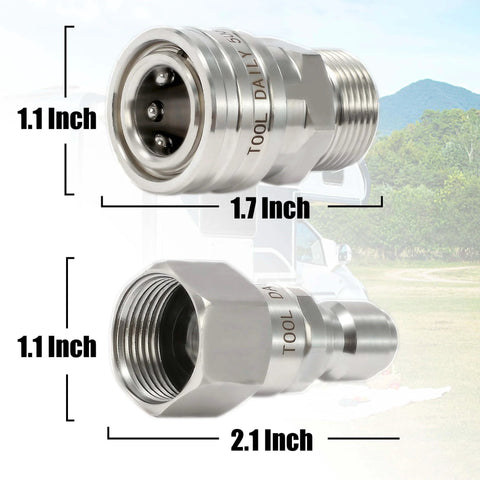 Beast Pro Grade Pressure Washer Adapter Kit With 360 Swivel M22 14mm To 3/8 Inch Quick Connect Stainless Steel Quick Disconnect