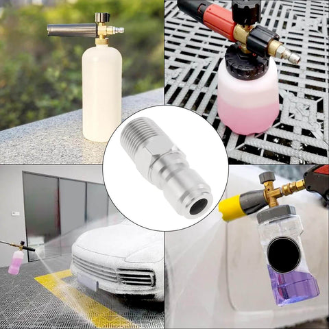 2 Pack NPT 3/8 Inch Pressure Washer Quick Connect Fittings Stainless Steel Male Adapters Plug For Cleaning Machines Up To 5000 PSI