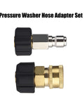 Universal Pressure Washer Hose Adapter Set M22 To 3 By 8 Quick Connect Fittings For Gun Hose And Pump 5000 PSI Compatibility