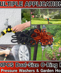 Universal Pressure Washer O Ring Kit With 100 Pieces Dual Size For One Quarter And Three Eighths Inch Quick Connect Fittings