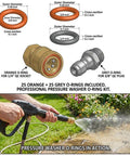 Color Coded Quick Disconnect O Rings Kit For Pressure Washers One Quarter And Three Eighth Inch Pro Grade Fifty Pack shown in use