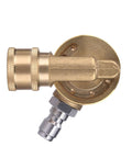 Gutter Cleaning Attachment For Pressure Washer Pivoting Coupler With 240 Degree Rotation And Four Angle Settings, brass construction