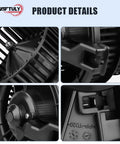 Close-up of AC Blower Motor Fan Assembly for Toyota Prius 2001-2009 showing fins and plastic casing details.