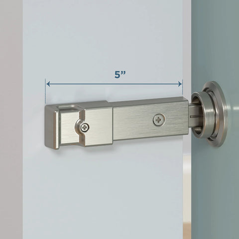 Privacy Barn Door Lock With Emergency Release Satin Nickel Sliding Latch For Single Or Bi Parting Doors 5 Inch Length