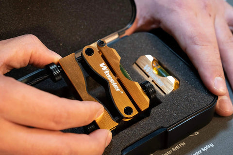 Pro Grade Reticle Leveling System With Heavy Duty Aluminum Construction For Gunsmithing And Maintenance in storage case