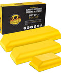 Pro Series Sanding Kit With 5 Inch 7 3 Quarter Inch 10 Inch Hook Loop Blocks yellow sanding blocks