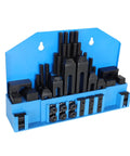 58-piece T-slot clamping kit for Bridgeport mill on blue organizer