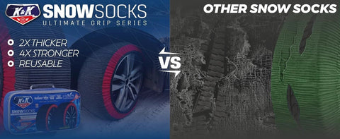 Pro Series Tire Snow Socks For Cars, SUVs And Vans Quick Install Snow Traction Device comparison with other snow socks
