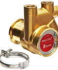 Procon 111A100F11AA Brass Rotary Vane Pump, 3/8" NPTF, 112 GPH with clamp-on mount, front view