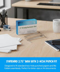 Premium Prong Paper Fasteners With 2 Inch Capacity And 50 Complete Sets on a desk, heavy duty metal, for file folders and presentations