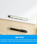 Premium Prong Paper Fasteners With 2 Inch Capacity And 50 Complete Sets on file folder with pen nearby