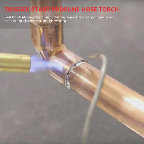 Pro Grade Propane Torch With 60 Inch Hand Hose For MAPP Gas And Welding Tasks on copper pipe