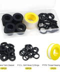 Propane Tank Gasket And O Ring Seal Kit With 15 O Rings And 15 Gaskets Plus PTFE Thread Sealing Tape for gas leakage proof sealing.