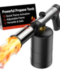 Propane Kitchen Torch With One Touch Max Fire Safety Lock And Triple Guard Charcoal Lighter Flame Thrower For Grill Sous Vide And BBQ