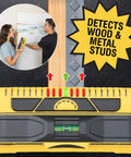 ProSensor M210 13-Sensor Stud Finder locates wood and metal studs behind walls, features live wire detection and fast scanning.